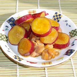 さつまいもと鶏の甘辛煮