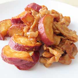 さつまいもと豚の甘酢炒め