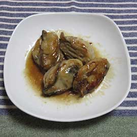 牡蠣のバター醤油炒め