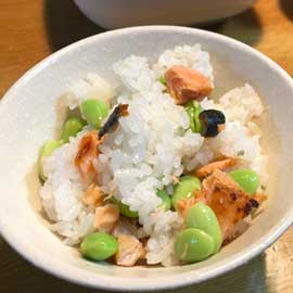 鮭と枝豆の秋ご飯